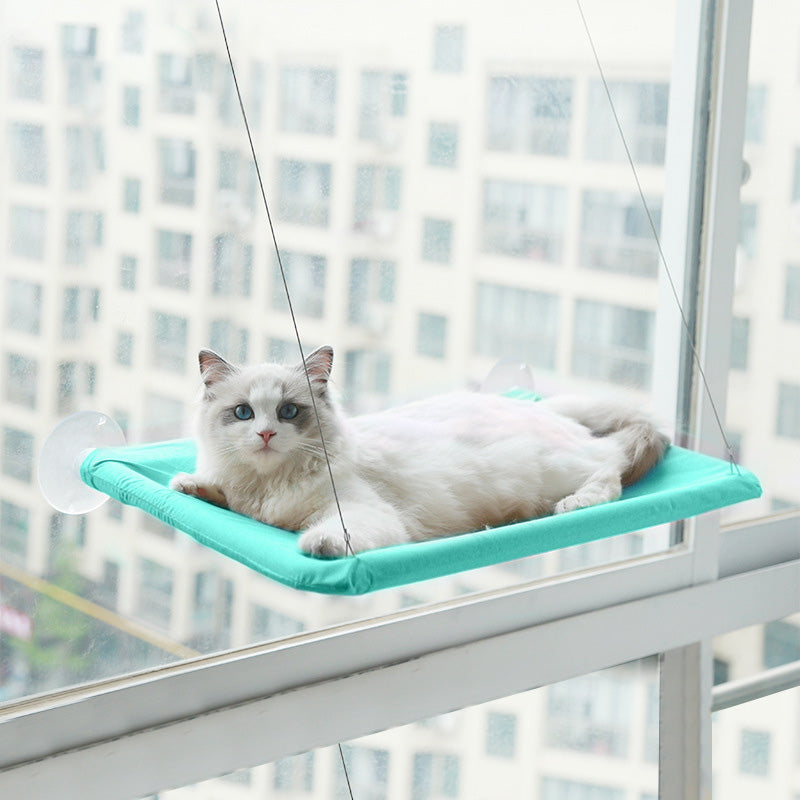 Hängematte für Katzenstreu mit Saugnapf zum Aufhängen am Fenster