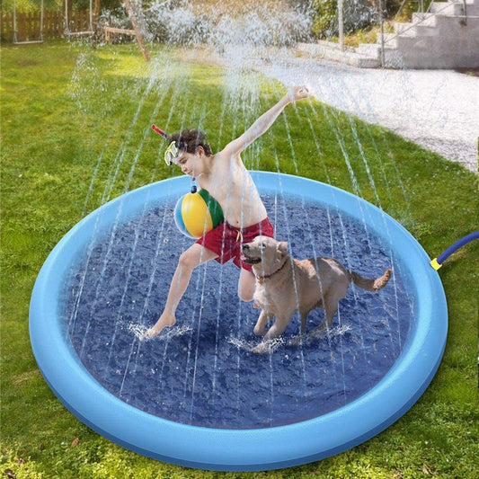 Non-Slip Splash Pad for Kids and Pets | Outdoor Water Play Mat for Summer Fun | Backyard Fountain Pool Toy
