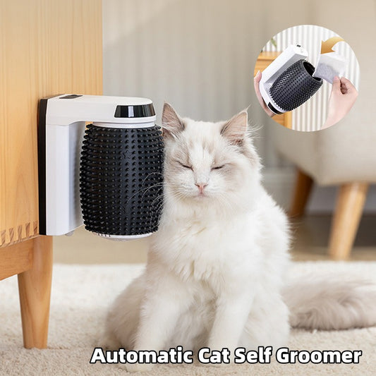 Premium Automatic Cat Self Groomer Wall Corner Brushes | Soft Cat Corner Scratcher for Self Grooming