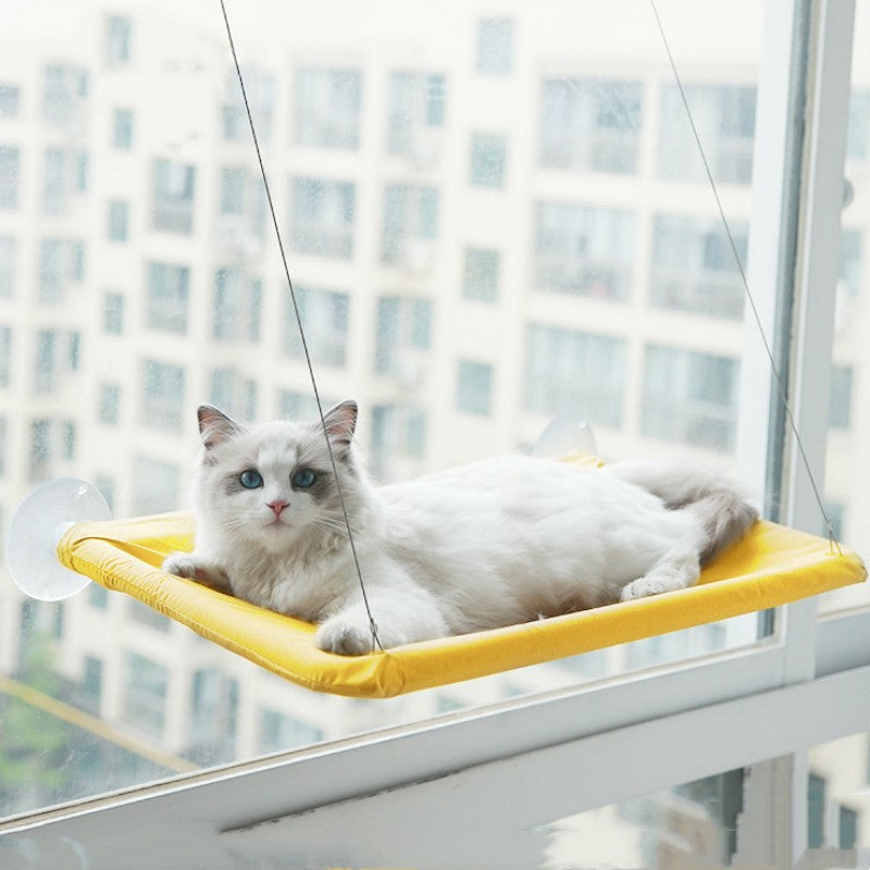 Hängematte für Katzenstreu mit Saugnapf zum Aufhängen am Fenster