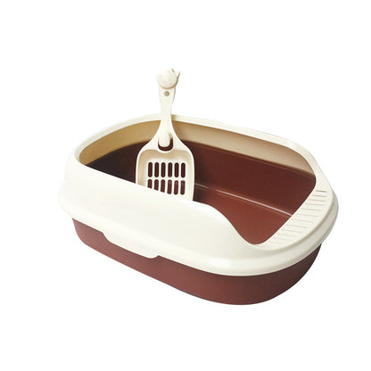 High-Sided Polyester Pet Cat Litter Box with Shovel