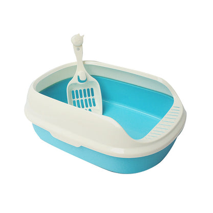 High-Sided Polyester Pet Cat Litter Box with Shovel