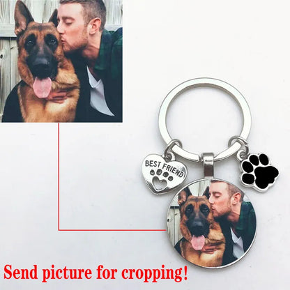 Customized Dog Photo Heart Keychain