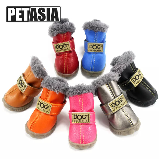 Non-Slippery Leather Waterproof Pet Shoes For Dogs