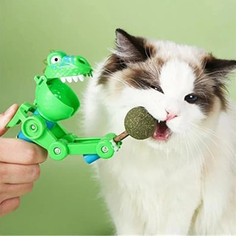 Kreativer Dinosaurier-Lollipop-Roboterhalter für Katzen