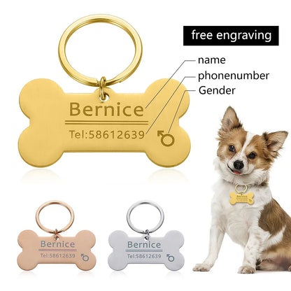 Personalized Tag ID And Name Engraved Keychains For Cats And Dogs