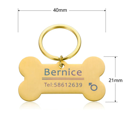 Personalized Tag ID And Name Engraved Keychains For Cats And Dogs