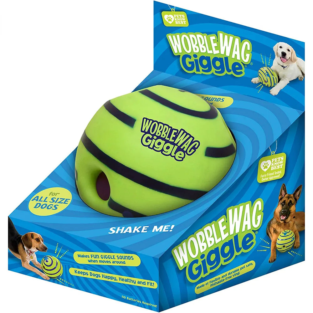 Wobble Wag Giggle Glow Ball – Interaktives Hundespielzeug mit lustigen Kichergeräuschen