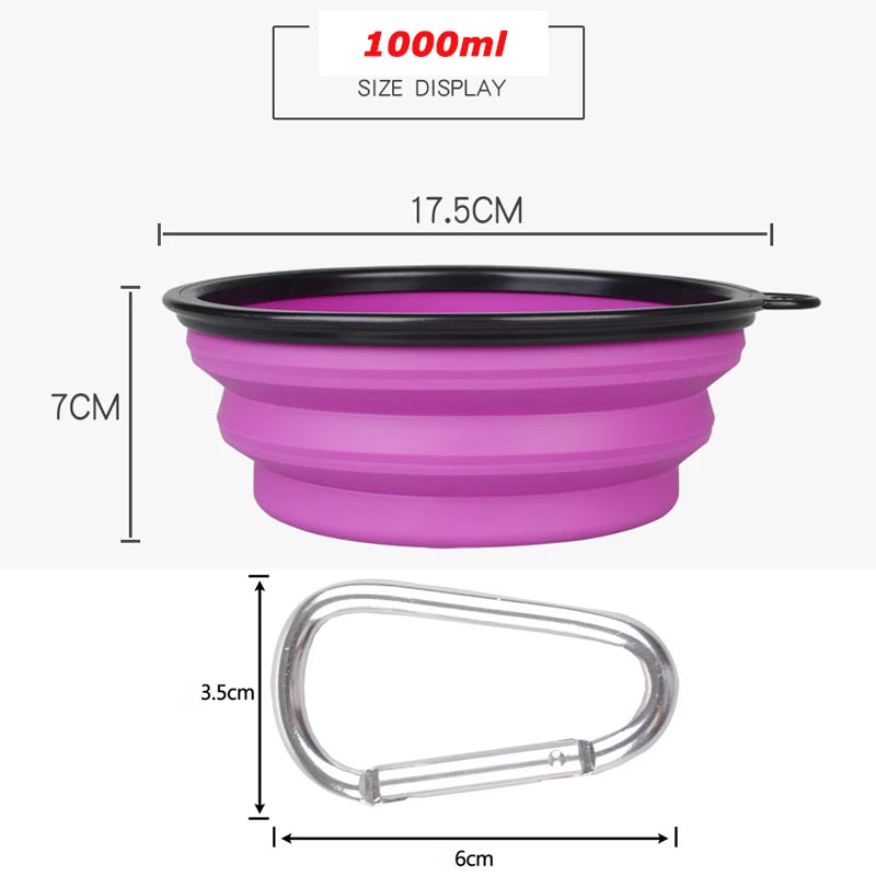 Großer zusammenklappbarer Hundenapf aus Silikon, 1000 ml