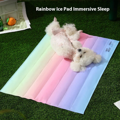 Pet Rainbow Gradient Ice Cool Gelmatte für Katzen und Hunde 