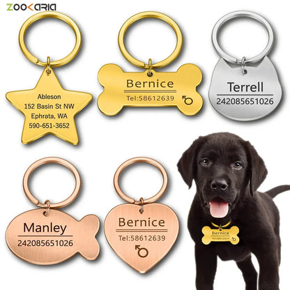 Personalized Tag ID And Name Engraved Keychains For Cats And Dogs