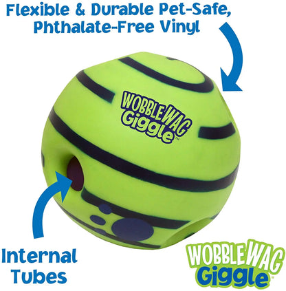 Wobble Wag Giggle Glow Ball - Interactive Pet Dog Toy with Fun Giggle Sounds