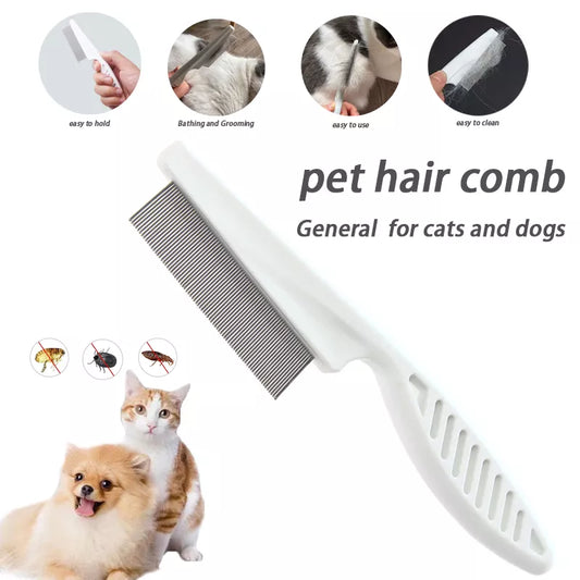 Pet Grooming Flea Comb | Cat Dog Hair Brush for Flea Removal & Massage