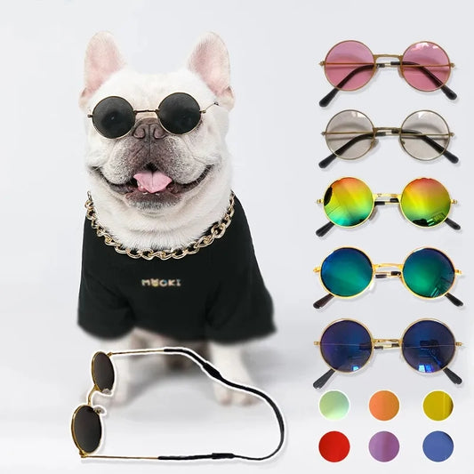 Schöne runde Vintage-Sonnenbrille für Katzen und Hunde