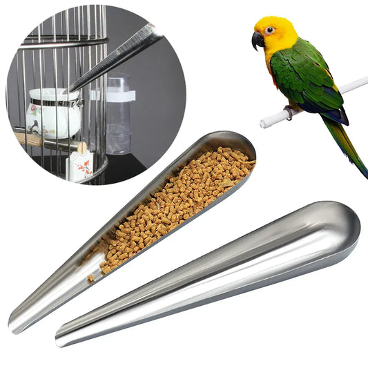 Bird Parrot Stainless Steel Food Adding Spoon