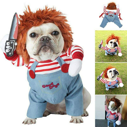 Halloween Chucky Costume Set For Dogs