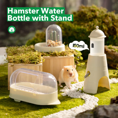 Hamster-Wasserflasche mit Ständer und Versteck