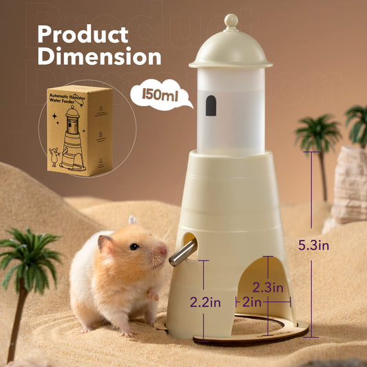 Hamster Water Bottle With Stand & Hideout Space