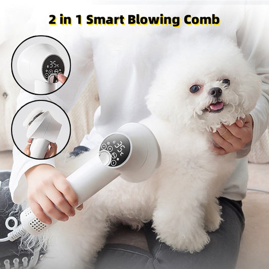Silent Pet Hair Dryer & Grooming Blow Comb | Dog, Cat, Golden Retriever